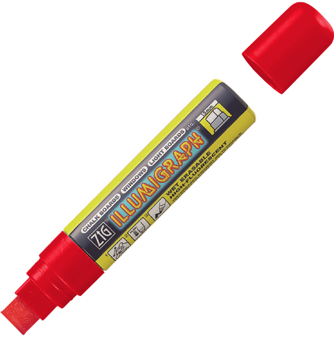 Kreideschreiber, 6 x 15 mm breit, rot