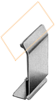 Edelstahlhalter für Kurzrandblech, 2 mm, 10 Stück pro Karton