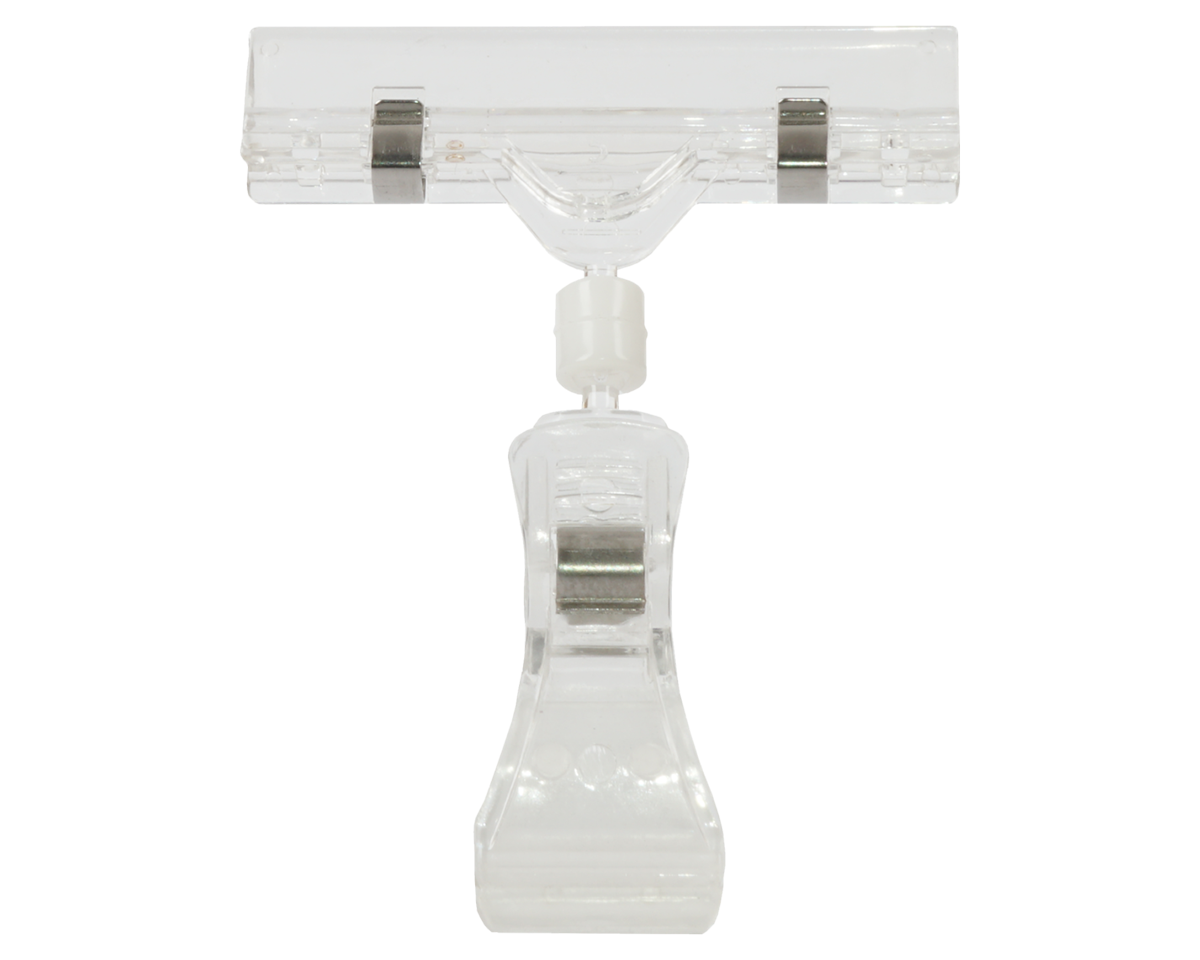 SIGN Clip Preishalter mit breiter Klammer, glasklar, Höhe 95 mm, Breite 80 mm, 10 Stück pro Pack