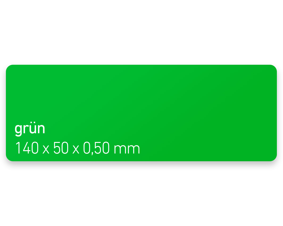 Plastikkarten, 140 x 50 x 0,50 mm, grün, 450 Karten pro Pack