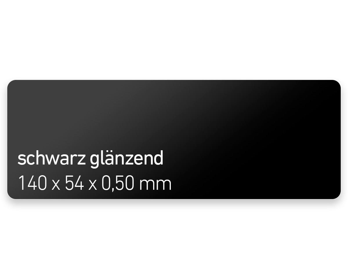 Plastikkarten, 140 x 54 x 0,50 mm, schwarz glänzend, 450 Karten pro Pack