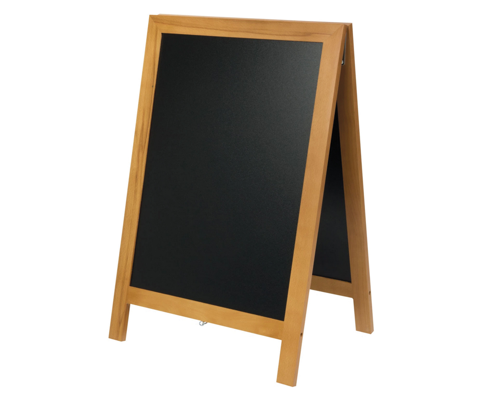 Holzaufsteller mit integrierter Kreidetafel
