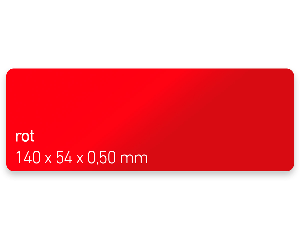 Plastikkarten, 140 x 54 x 0,50 mm, rot, 450 Karten pro Pack