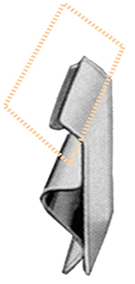 Edelstahlhalter für Hochrandblech, 1 - 5 mm, 10 Stück pro Karton